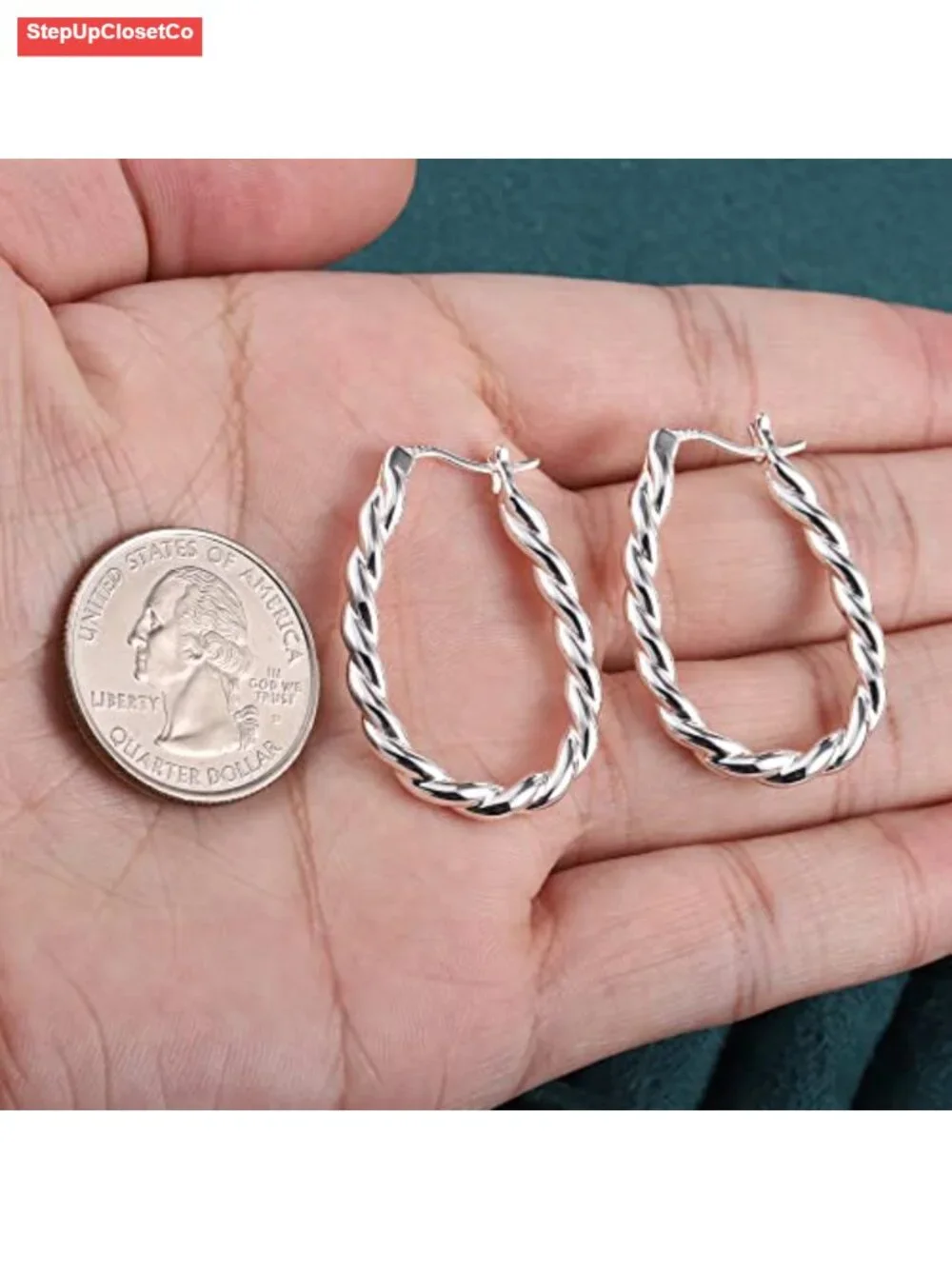 Thick Silver Chunky Hoop Earrings for Women Hypoallergenic Huggie